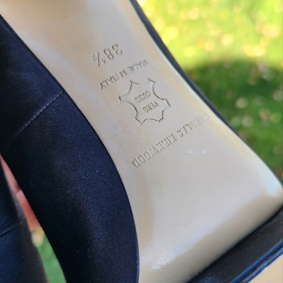 NICHOLAS KIRKWOOD Black Platform Blue Python Leather Heels - Picture 12 of 16